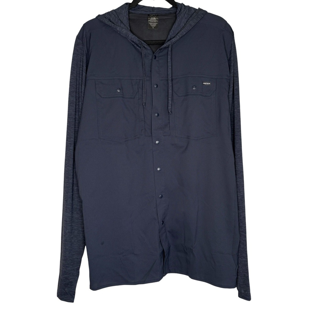 Anetik Ultraguide Hooded Long Sleeve Shirt L Utility Fishing Vint Cooling Snaps